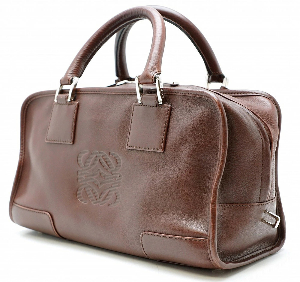 Loewe Handbag Brown Leather Amazona Boston Brown